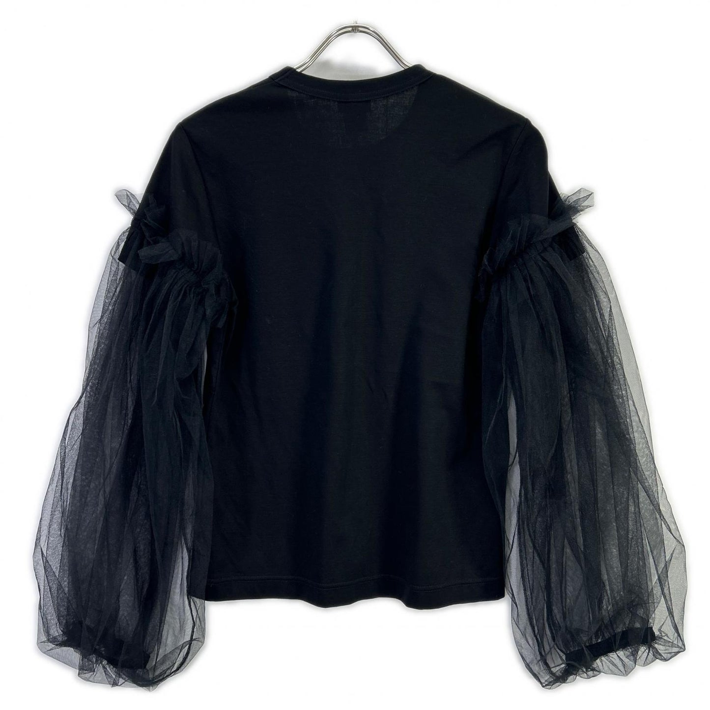 COMMEdesGARCONSNoirKeiNinomiya コムデギャルソンノワールケイニノミヤ 3E-T001 ブラック チュールスリーブ Tシャツ トップス