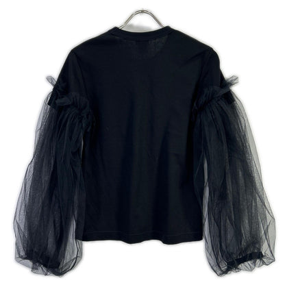 COMMEdesGARCONSNoirKeiNinomiya コムデギャルソンノワールケイニノミヤ 3E-T001 ブラック チュールスリーブ Tシャツ トップス
