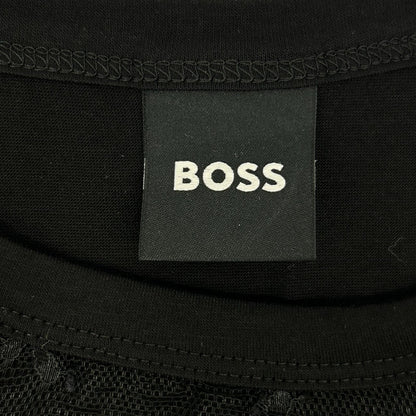 BOSS ボス 50548744 ブラック マーセライズ 加工 コットン Tシャツ トップス