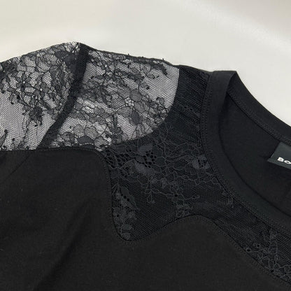 BOSS ボス 50548744 ブラック マーセライズ 加工 コットン Tシャツ トップス