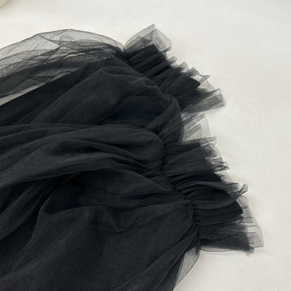 VIVIANO ヴィヴィアーノ VS-AW23-CS05 ブラック Gathered Tulle Trimmed Sweat トップス