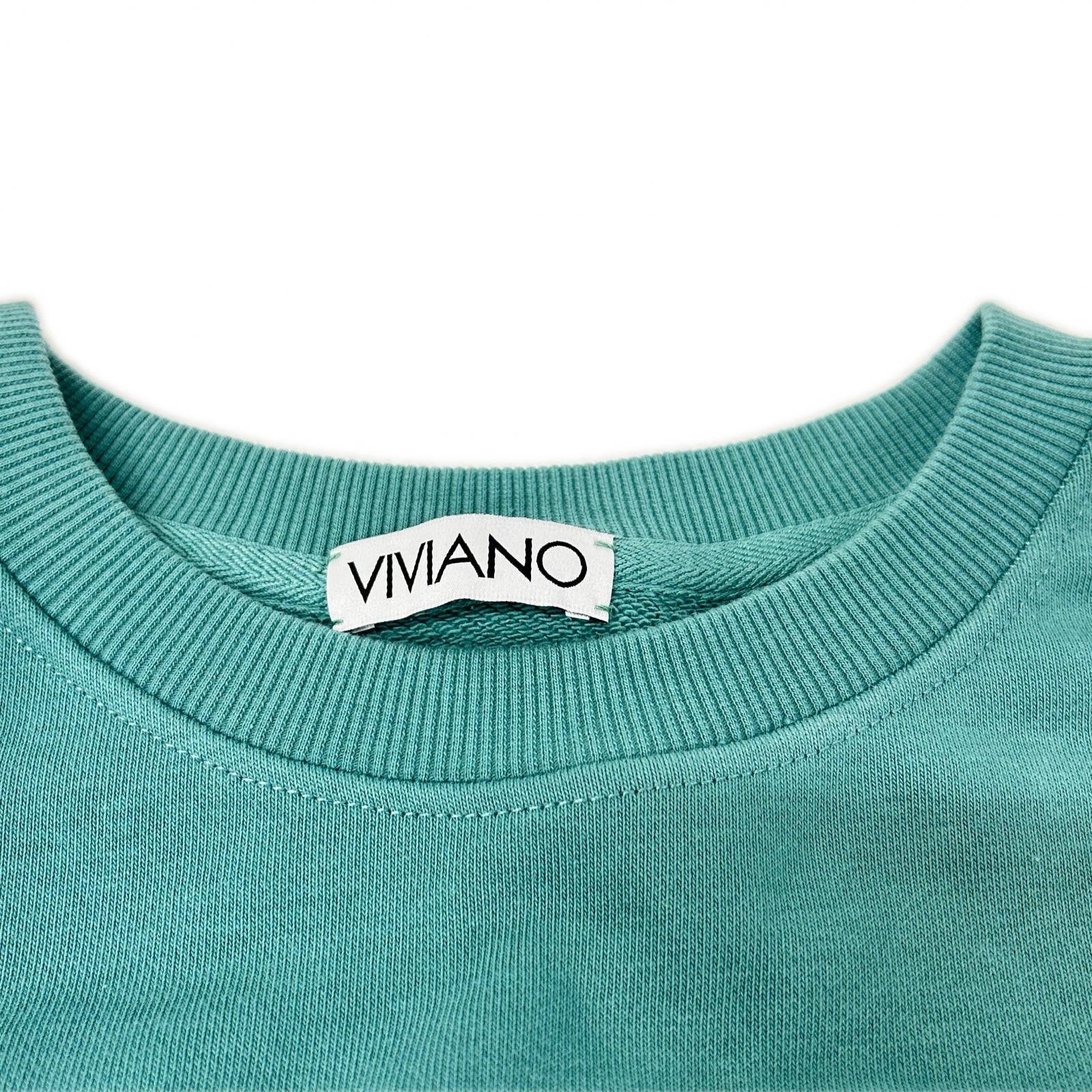 VIVIANO ヴィヴィアーノ VS-AW23-CS05 ブルー Gathered Tulle Trimmed Sweat トップス