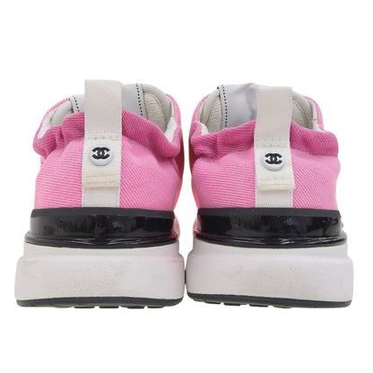 CHANEL シャネル デニム スエード ココマーク スニーカー シューズ レディース ネオンピンク 37 G37494 シューズ