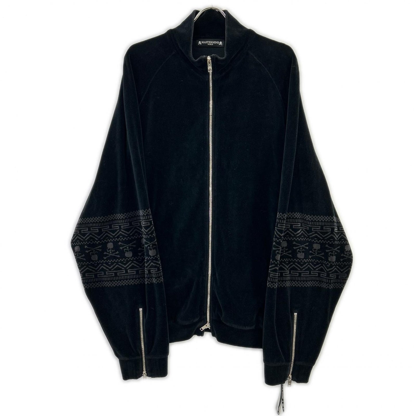 mastermind マスターマインド 22SS　MW22S09-BL048-006 ブラック ベロア フーディー パーカー トップス