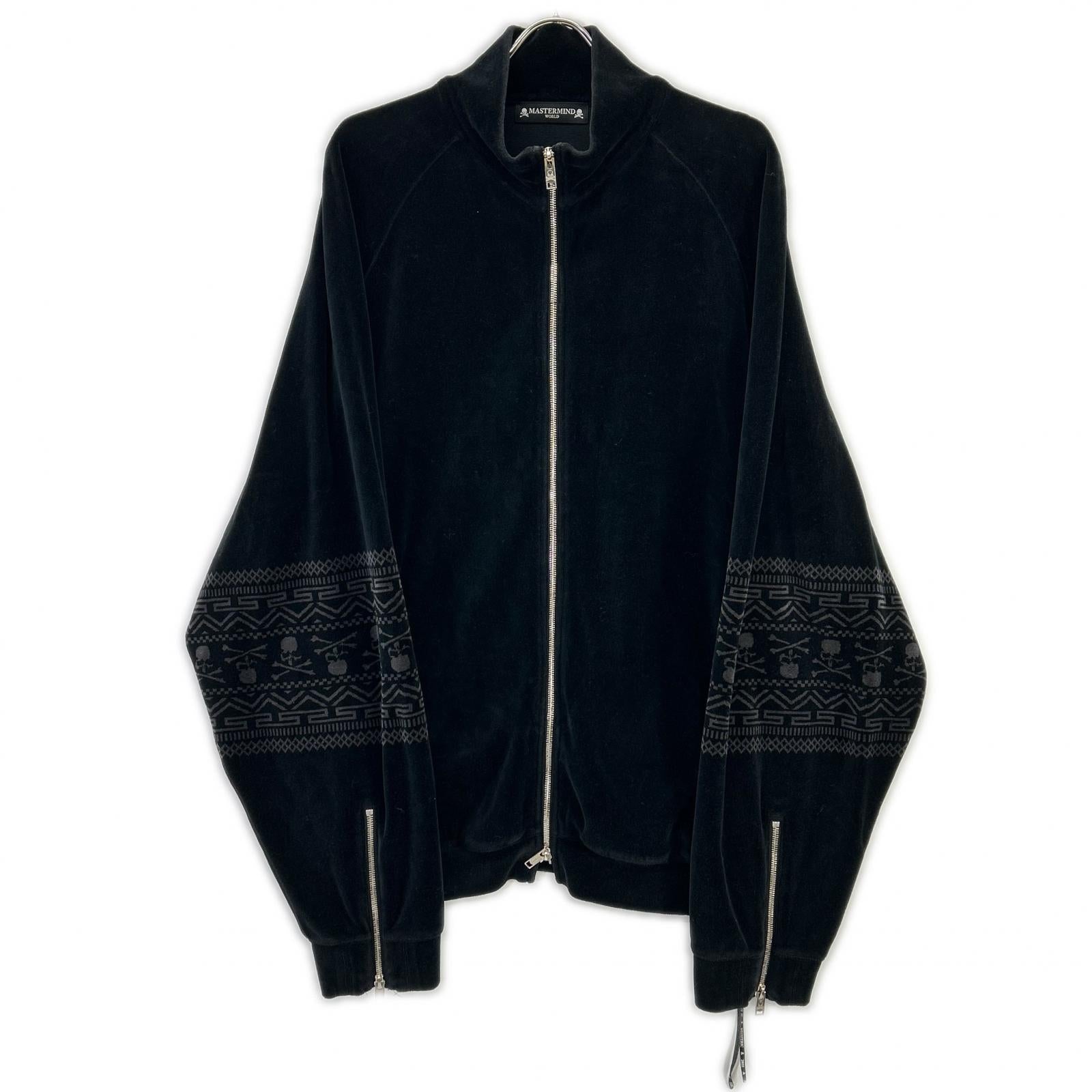 mastermind マスターマインド 22SS　MW22S09-BL048-006 ブラック ベロア フーディー パーカー トップス