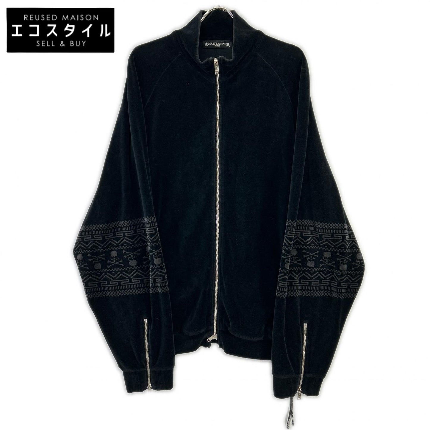 mastermind マスターマインド 22SS　MW22S09-BL048-006 ブラック ベロア フーディー パーカー トップス