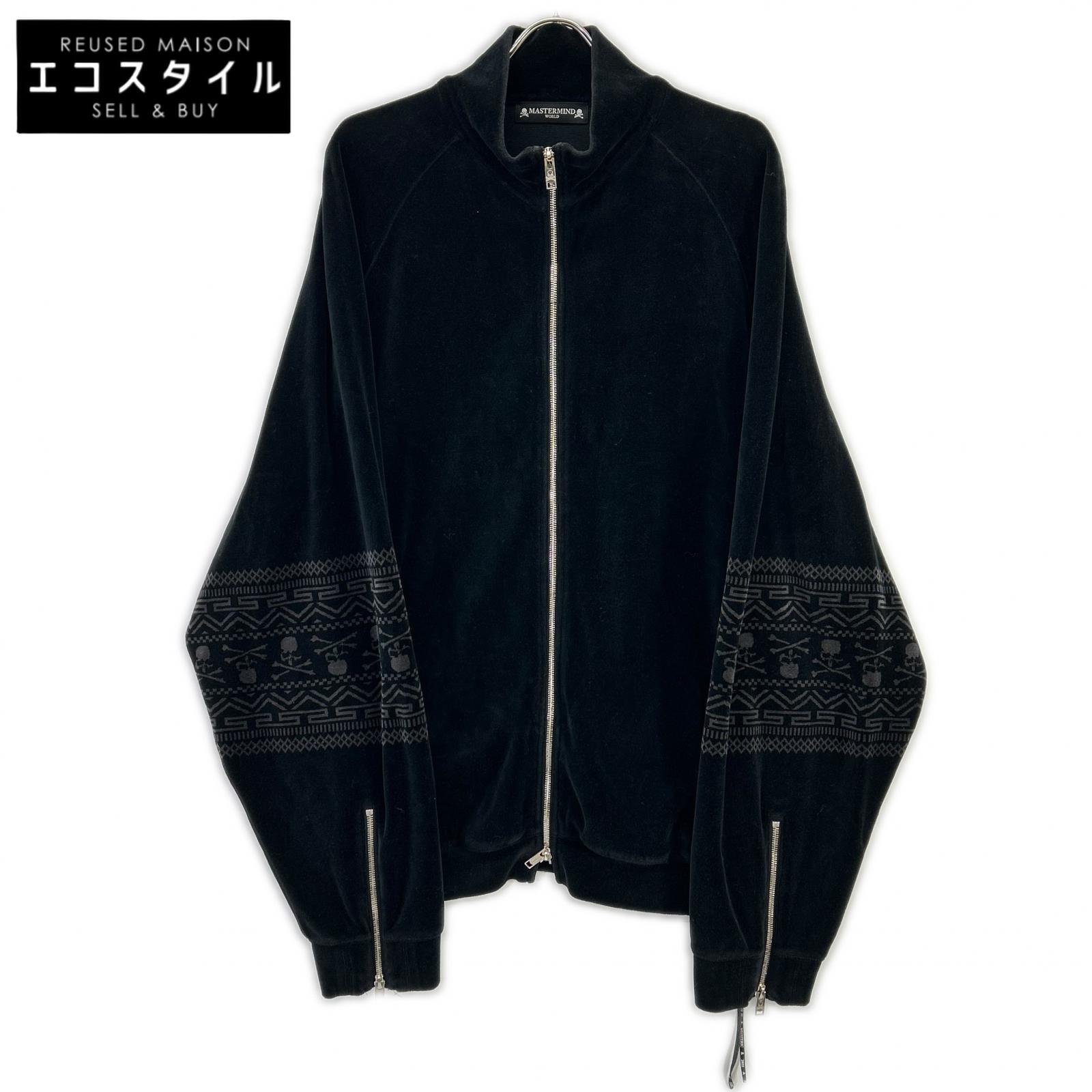 mastermind マスターマインド 22SS　MW22S09-BL048-006 ブラック ベロア フーディー パーカー トップス
