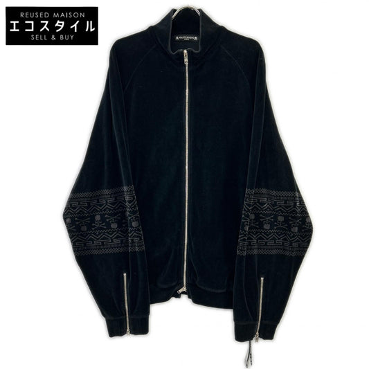 mastermind マスターマインド 22SS　MW22S09-BL048-006 ブラック ベロア フーディー パーカー トップス