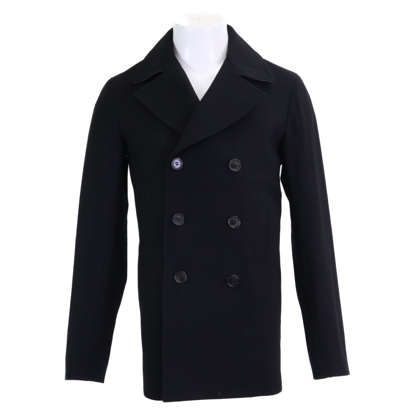 Dior HOMME ディオールオム 美品 国内正規 333C464J2001 クリス期 ウール 刻印入りボタン ピーコート コート