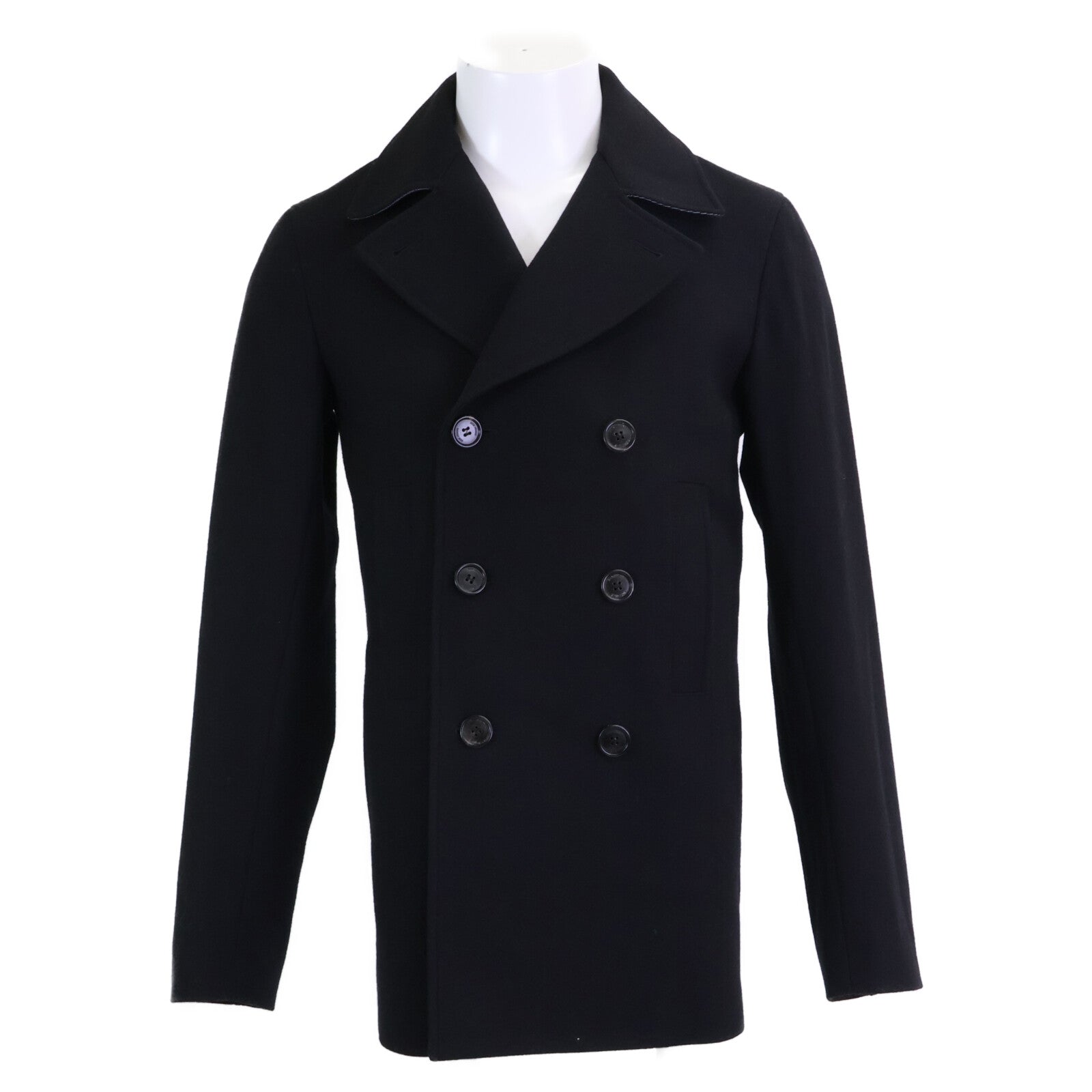 Dior HOMME ディオールオム 美品 国内正規 333C464J2001 クリス期 ウール 刻印入りボタン ピーコート コート