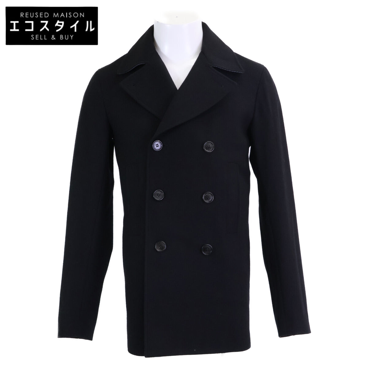 Dior HOMME ディオールオム 美品 国内正規 333C464J2001 クリス期 ウール 刻印入りボタン ピーコート コート