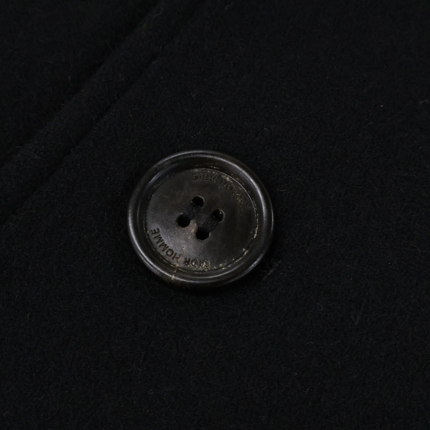 Dior HOMME ディオールオム 美品 国内正規 333C464J2001 クリス期 ウール 刻印入りボタン ピーコート コート