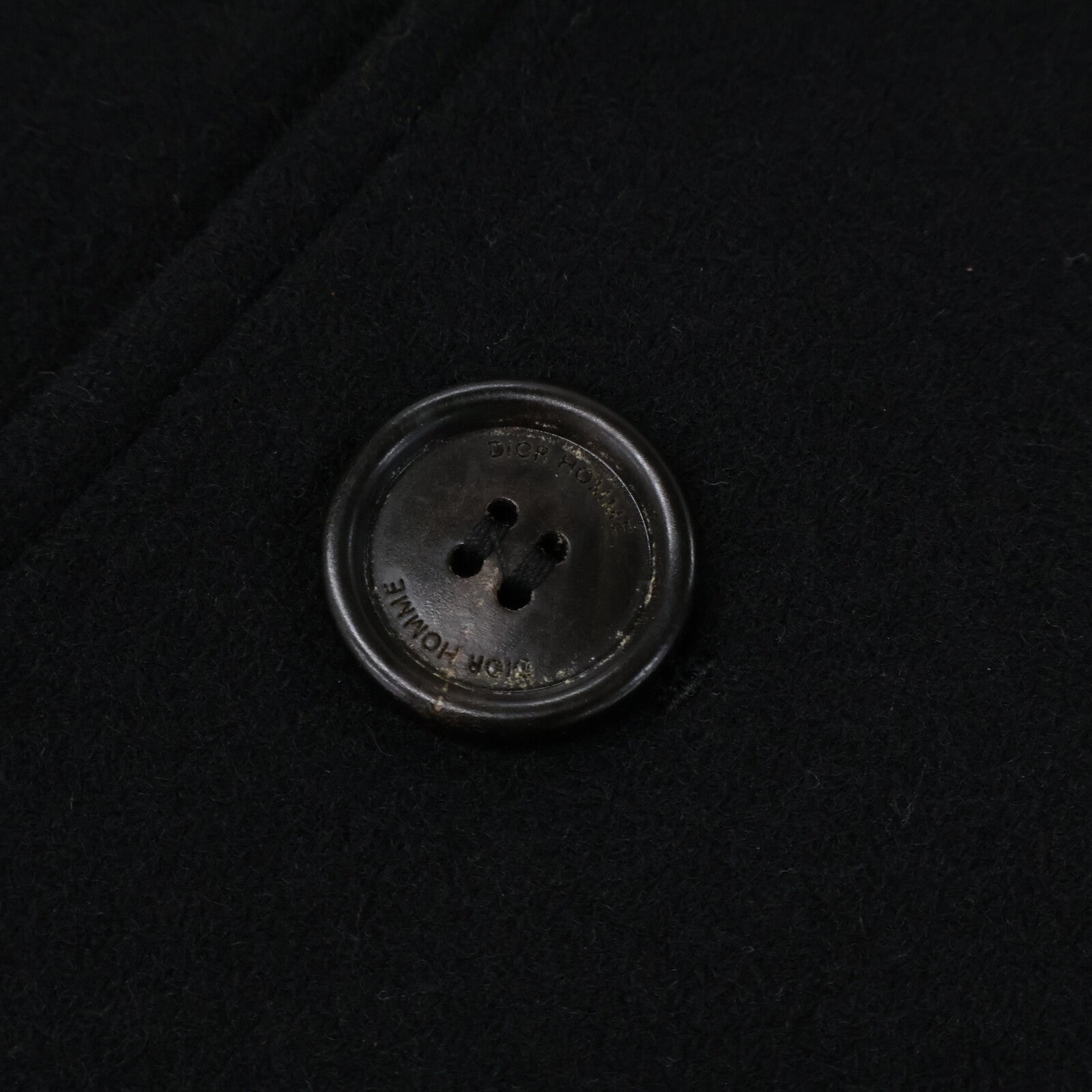 Dior HOMME ディオールオム 美品 国内正規 333C464J2001 クリス期 ウール 刻印入りボタン ピーコート コート