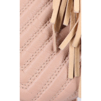 maje マージュ E17MPADDED NUDE フリンジ キルティングレザー 2WAY ハンドバッグ