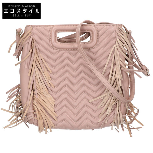 maje マージュ E17MPADDED NUDE フリンジ キルティングレザー 2WAY ハンドバッグ
