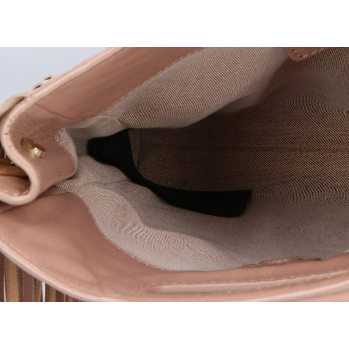 maje マージュ E17MPADDED NUDE フリンジ キルティングレザー 2WAY ハンドバッグ