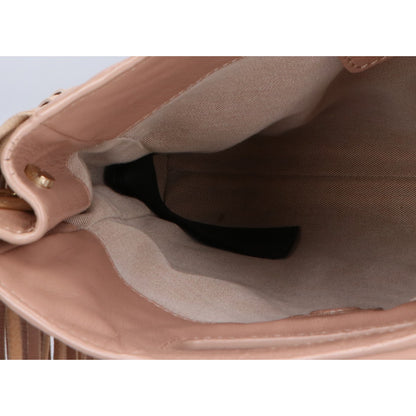 maje マージュ E17MPADDED NUDE フリンジ キルティングレザー 2WAY ハンドバッグ