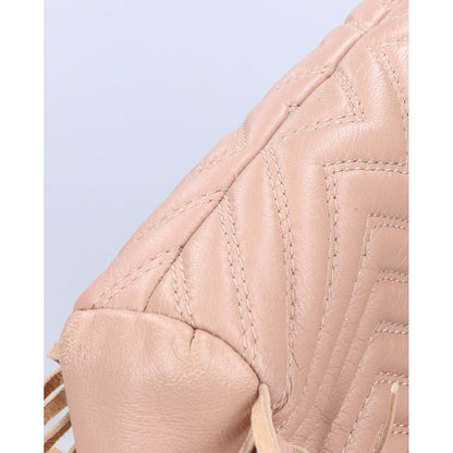 maje マージュ E17MPADDED NUDE フリンジ キルティングレザー 2WAY ハンドバッグ