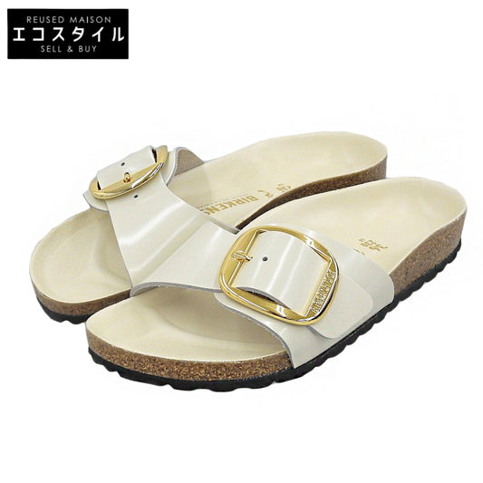 BIRKEN STOCK ビルケンシュトック 新品同様 ハイシャイン エクリュ Madrid Big Buckle ナローフィット サンダル レディース ホワイト系 36 シューズ