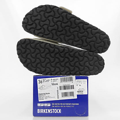 BIRKEN STOCK ビルケンシュトック 新品同様 ハイシャイン エクリュ Madrid Big Buckle ナローフィット サンダル レディース ホワイト系 36 シューズ