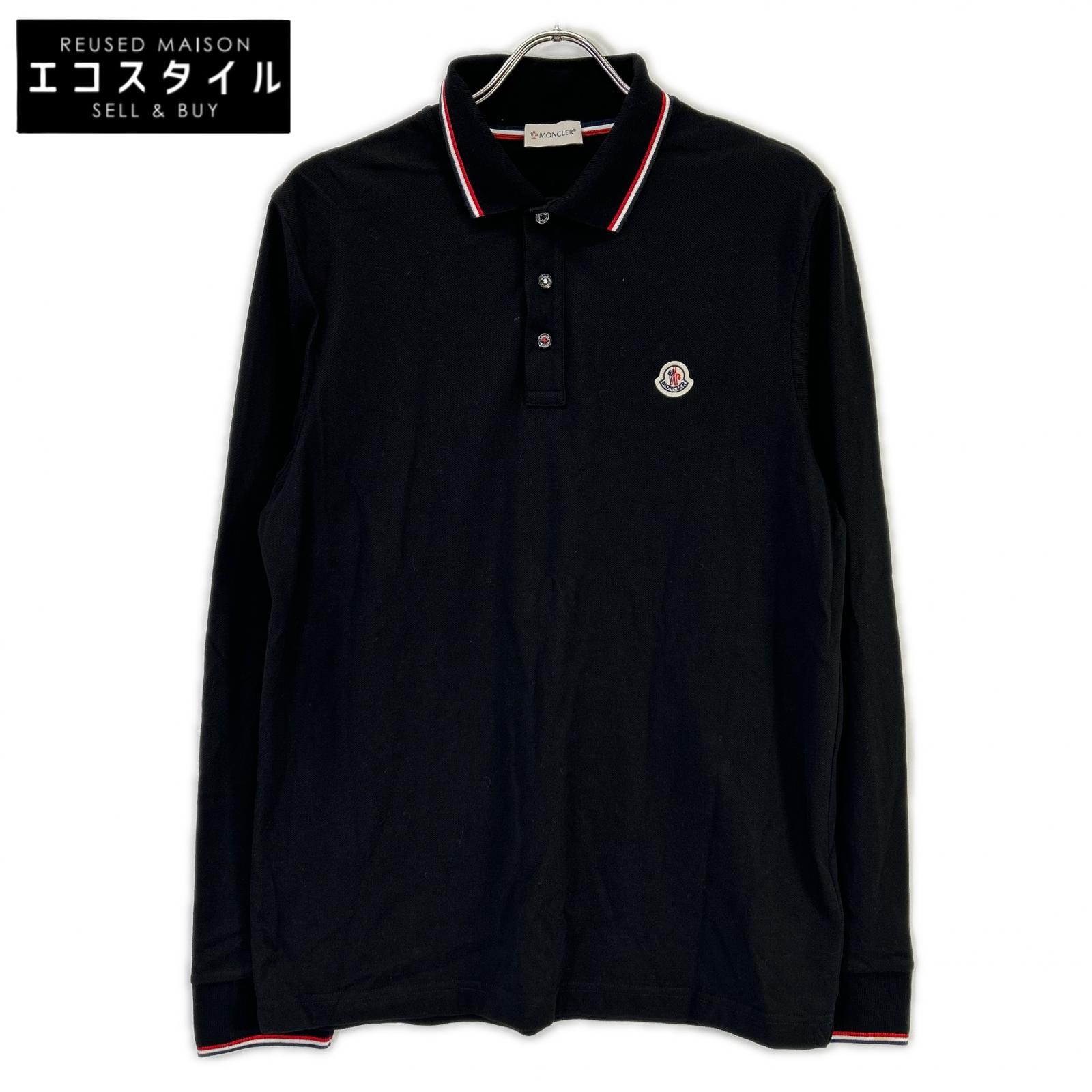 MONCLER モンクレール 21年ブラック MAGLIA POLO MANICA LUNGA ポロシャツ トップス