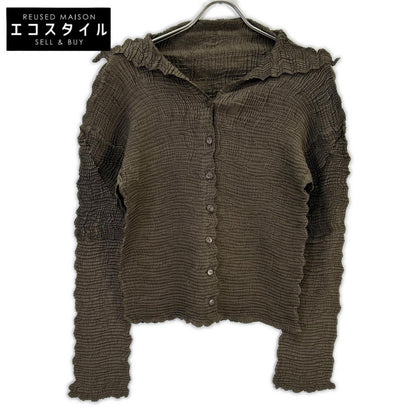 ISSEY MIYAKE イッセイミヤケ IM74-FJ946 カーキ ウォッシュプリーツカーディガン トップス