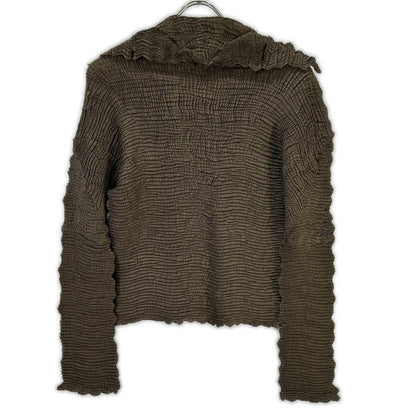 ISSEY MIYAKE イッセイミヤケ IM74-FJ946 カーキ ウォッシュプリーツカーディガン トップス