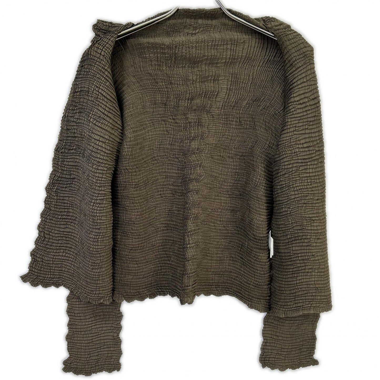 ISSEY MIYAKE イッセイミヤケ IM74-FJ946 カーキ ウォッシュプリーツカーディガン トップス