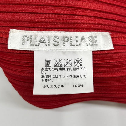 PLEATS PLEASE プリーツプリーズ PP02-J0184 レッド プリーツカーディガン トップス