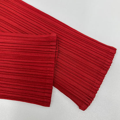 PLEATS PLEASE プリーツプリーズ PP02-J0184 レッド プリーツカーディガン トップス
