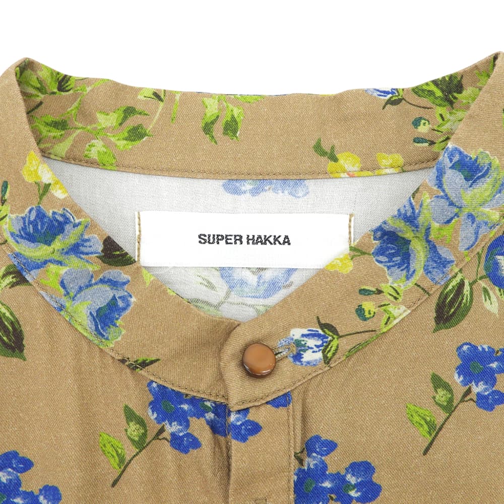 SUPER HAKKA スーパーハッカ 美品 花柄 シャツ ワンピース レディース ブラウン 1001-190-2112 ワンピース