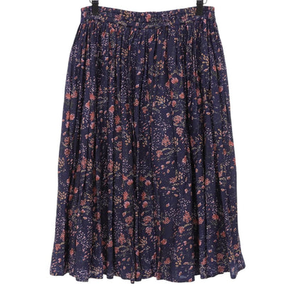 SOIL ソイル 美品 花柄 コットン シルク スカート レディース ネイビー レッド系 I スカート