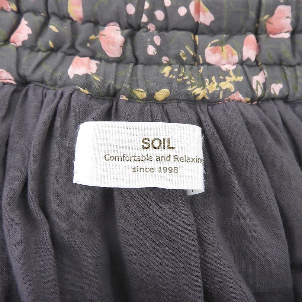 SOIL ソイル 美品 コットン フラワー スカート レディース ブラウン×ピンク II スカート