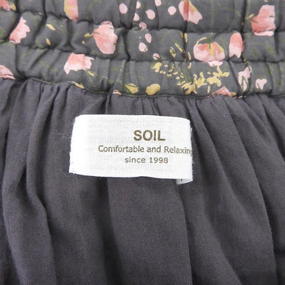 SOIL ソイル 美品 コットン フラワー スカート レディース ブラウン×ピンク II スカート