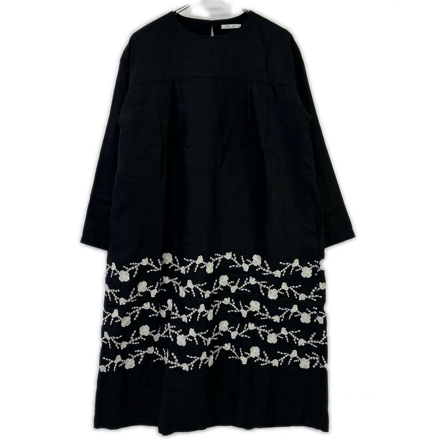 bulbul BK2002238 Black Linen Flour Embroidered Yoke SW Dress Dress