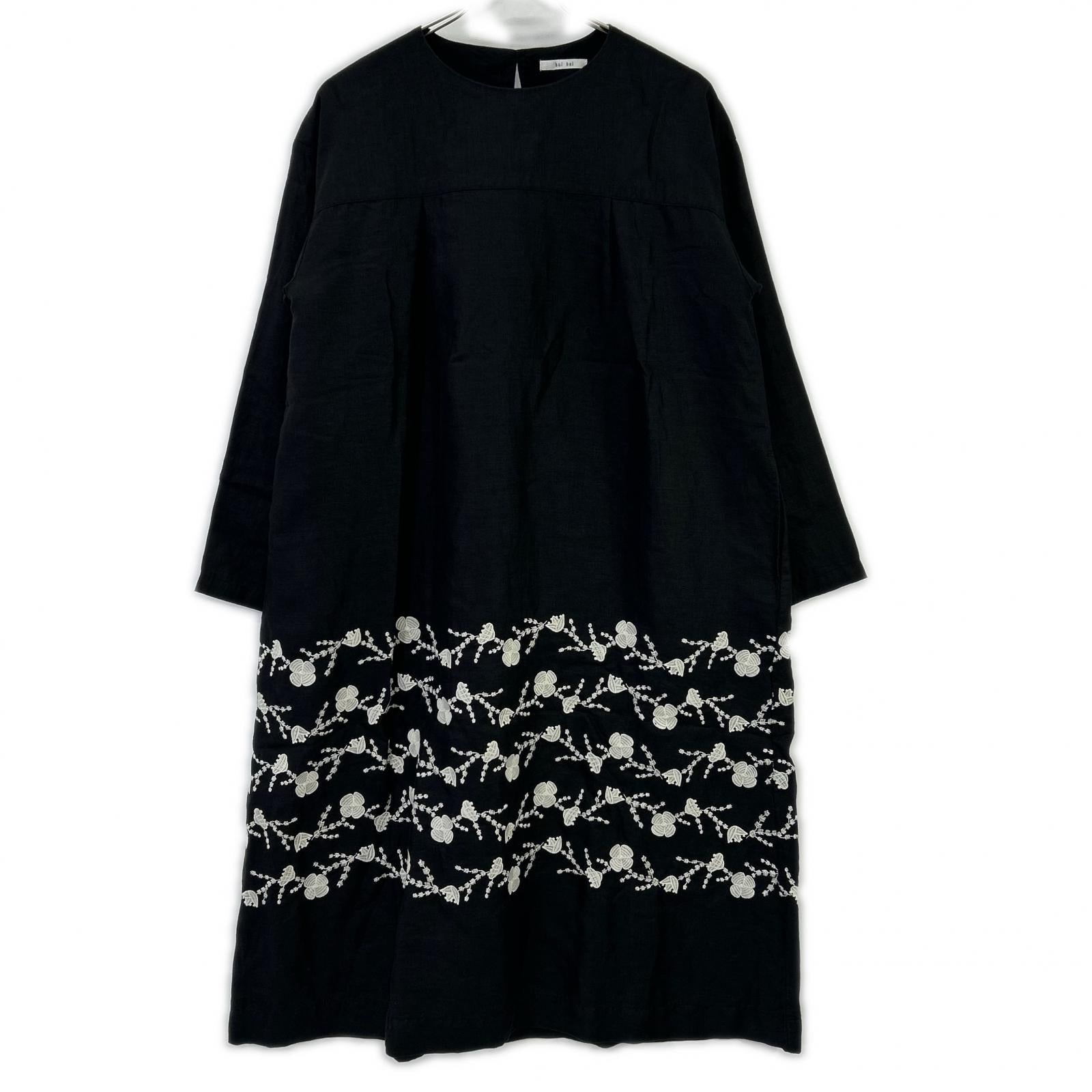bulbul BK2002238 Black Linen Flour Embroidered Yoke SW Dress Dress