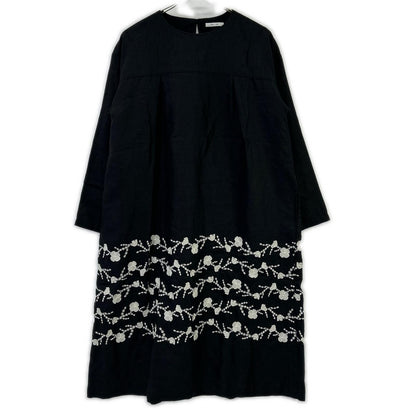 bulbul BK2002238 Black Linen Flour Embroidered Yoke SW Dress Dress