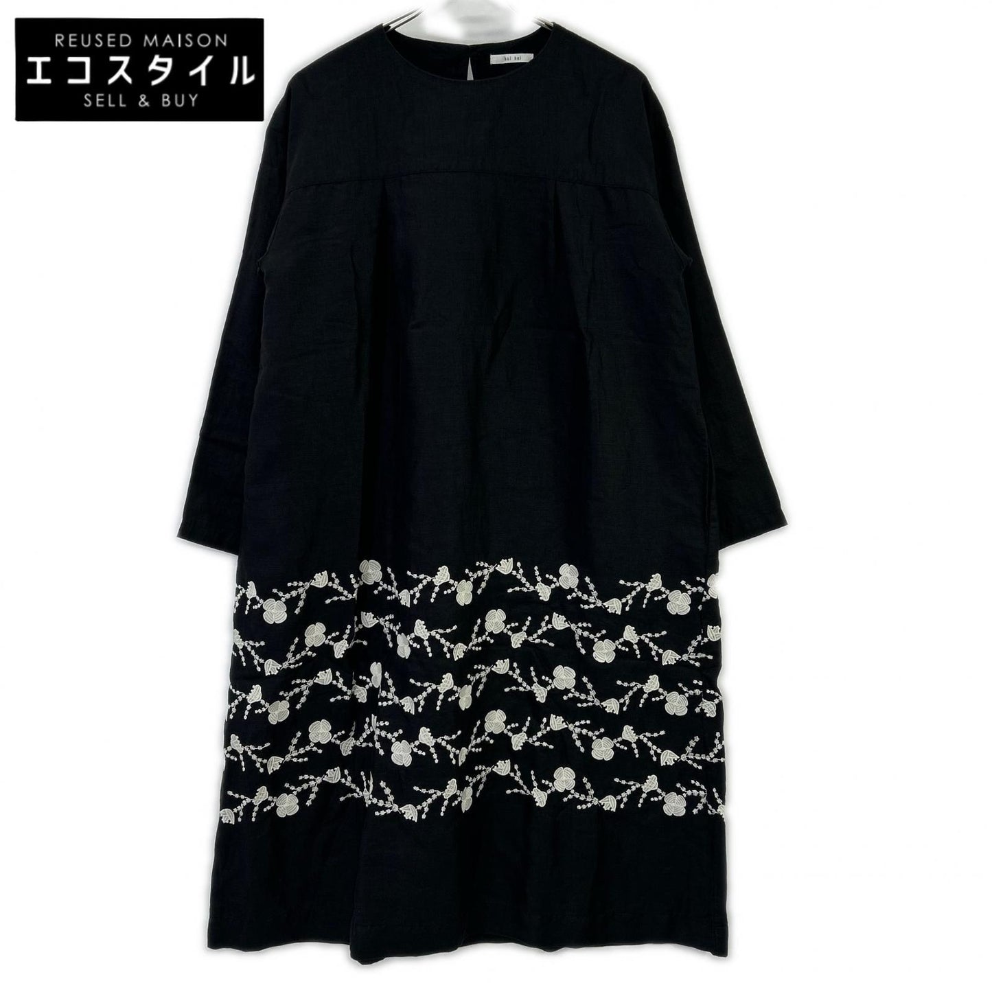 bulbul BK2002238 Black Linen Flour Embroidered Yoke SW Dress Dress