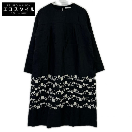 bulbul バルバル BK2002238 ブラック linen flour emb yoke sw ワンピース ワンピース