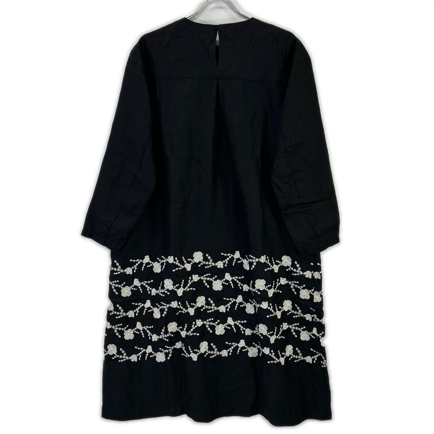 bulbul BK2002238 Black Linen Flour Embroidered Yoke SW Dress Dress