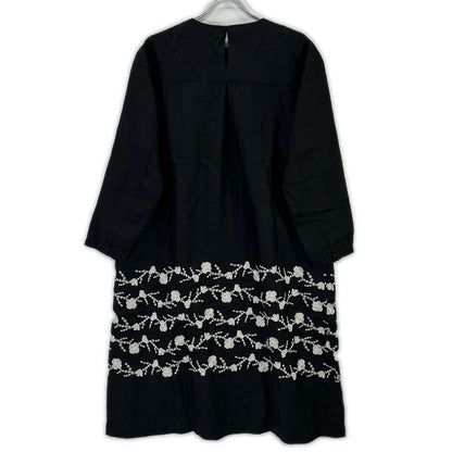 bulbul BK2002238 Black Linen Flour Embroidered Yoke SW Dress Dress