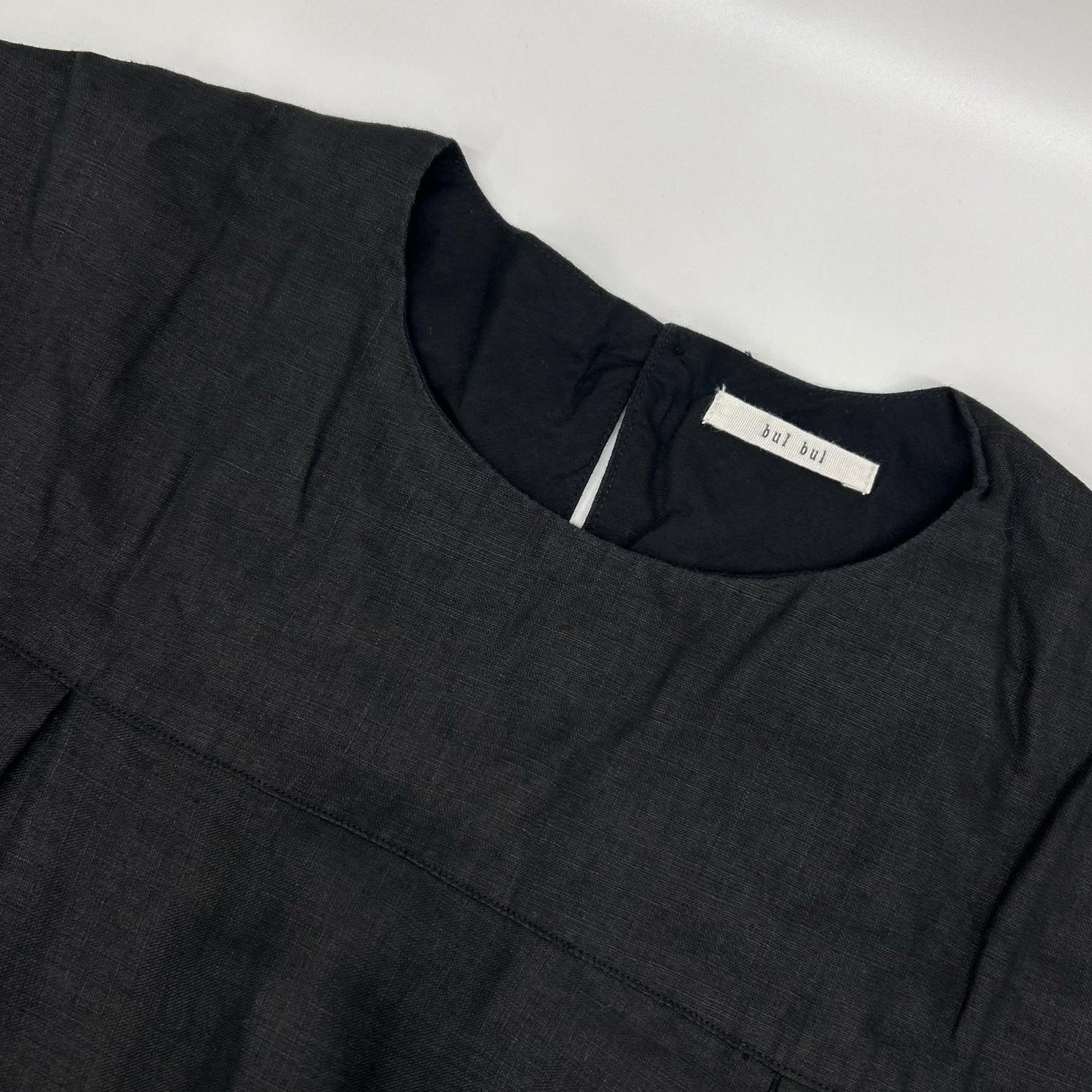 bulbul BK2002238 Black Linen Flour Embroidered Yoke SW Dress Dress