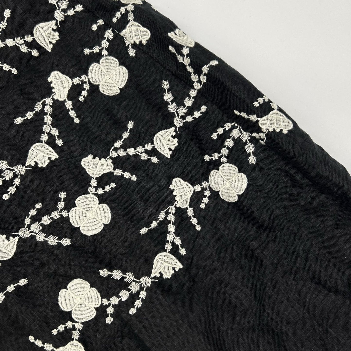 bulbul BK2002238 Black Linen Flour Embroidered Yoke SW Dress Dress