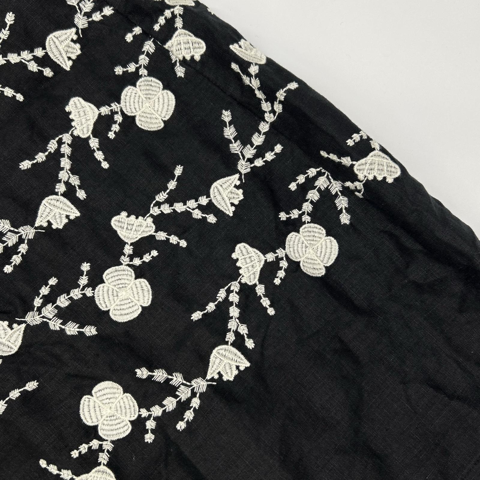 bulbul BK2002238 Black Linen Flour Embroidered Yoke SW Dress Dress