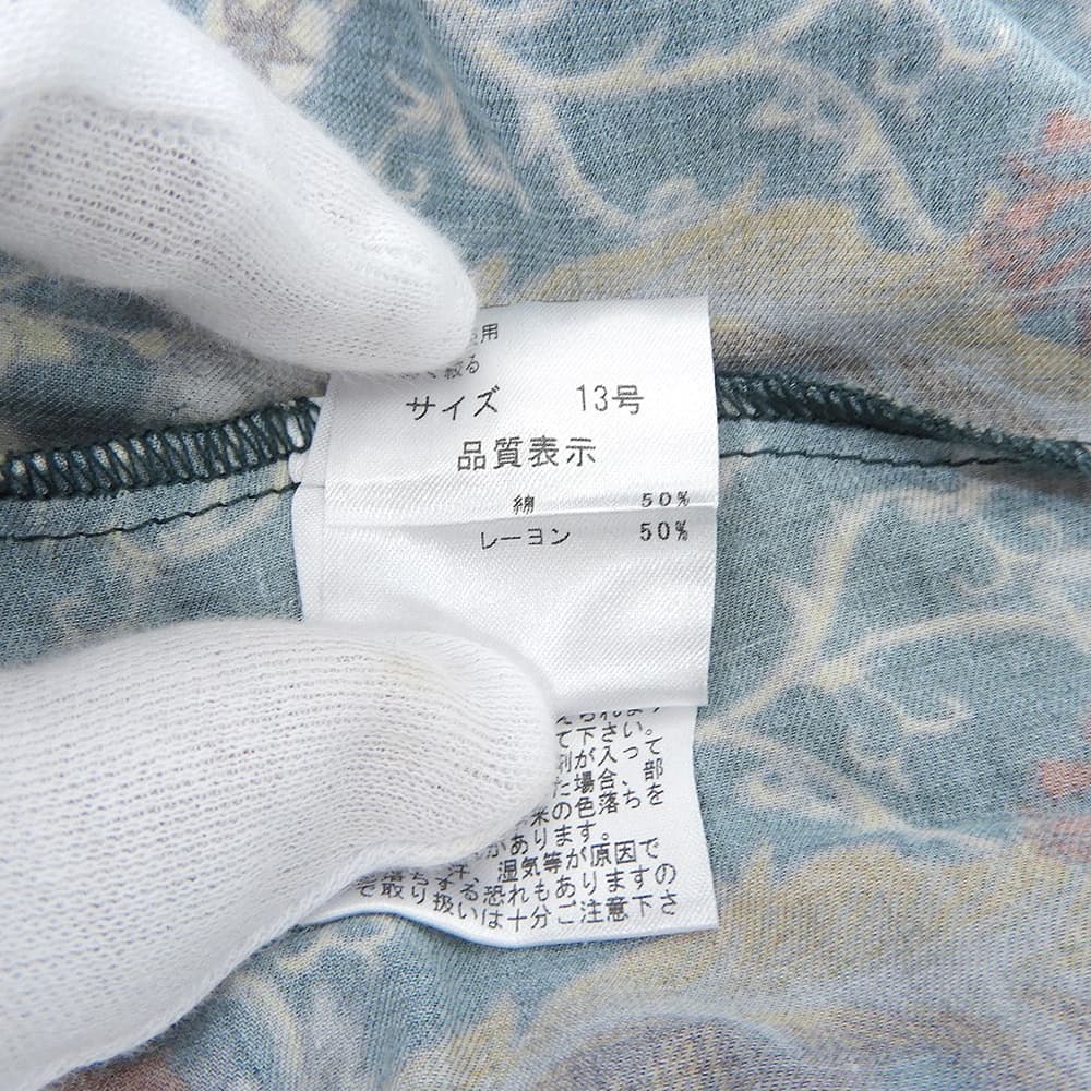 SUPER HAKKA スーパーハッカ 美品 総花柄 長袖 ワンピース レディース グリーン 13 1001-220-2009 ワンピース