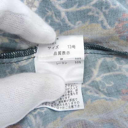 SUPER HAKKA スーパーハッカ 美品 総花柄 長袖 ワンピース レディース グリーン 13 1001-220-2009 ワンピース