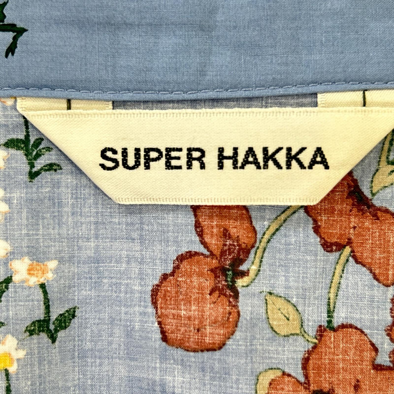 SUPER HAKKA スーパーハッカ 34120142 ブルー コットンローン マーガレットポピープリントシャツワンピース(前開き) ワンピース