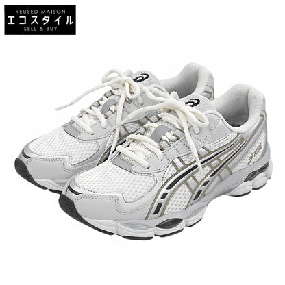asics アシックス 美品 GEL-NYC 2055 スニーカー シューズ メンズ クリーム/シルバー 25cm 1203A542-100 シューズ
