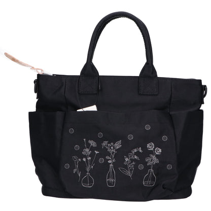 SUPER HAKKA スーパーハッカ 【新品同様】34010353 glanta ドットと花瓶刺繍スクエア 2WAY トートバッグ