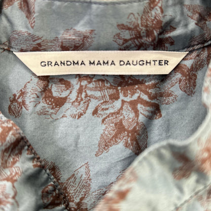 GRANDMA MAMA DAUGHTER グランドママドーター GE2112391-201019 ブルー エッチングフラワースタンドタックワンピース ワンピース